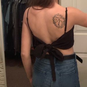 John Galt Tie Back Crop Top